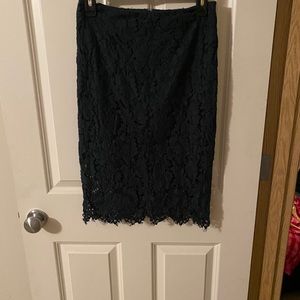 Green lace skirt